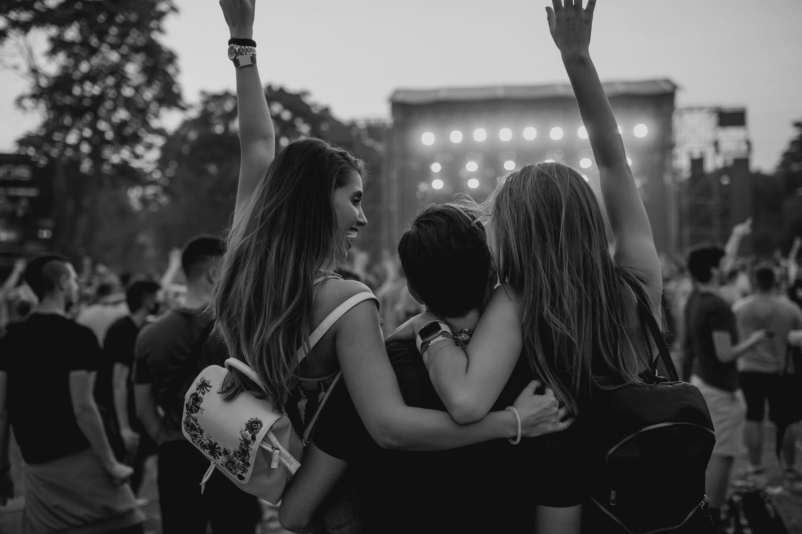 Enjoying the music festival