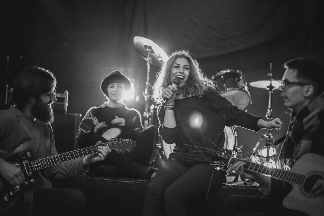 Music band performing